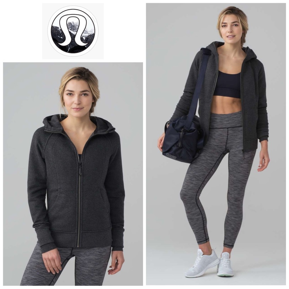 Lululemon Sz 4 Scuba Hoodie *Light Cotton Fleece in Dark Grey Size 4
